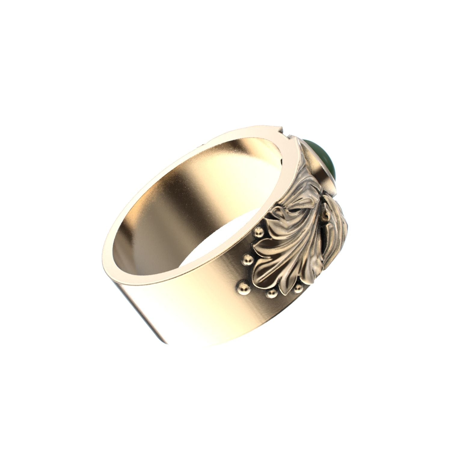 Court Filigree Ring - Jade - 9ct Gold - BeckonJewel