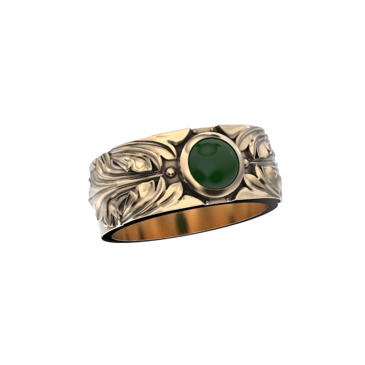 Court Filigree Ring - Jade - 9ct Gold