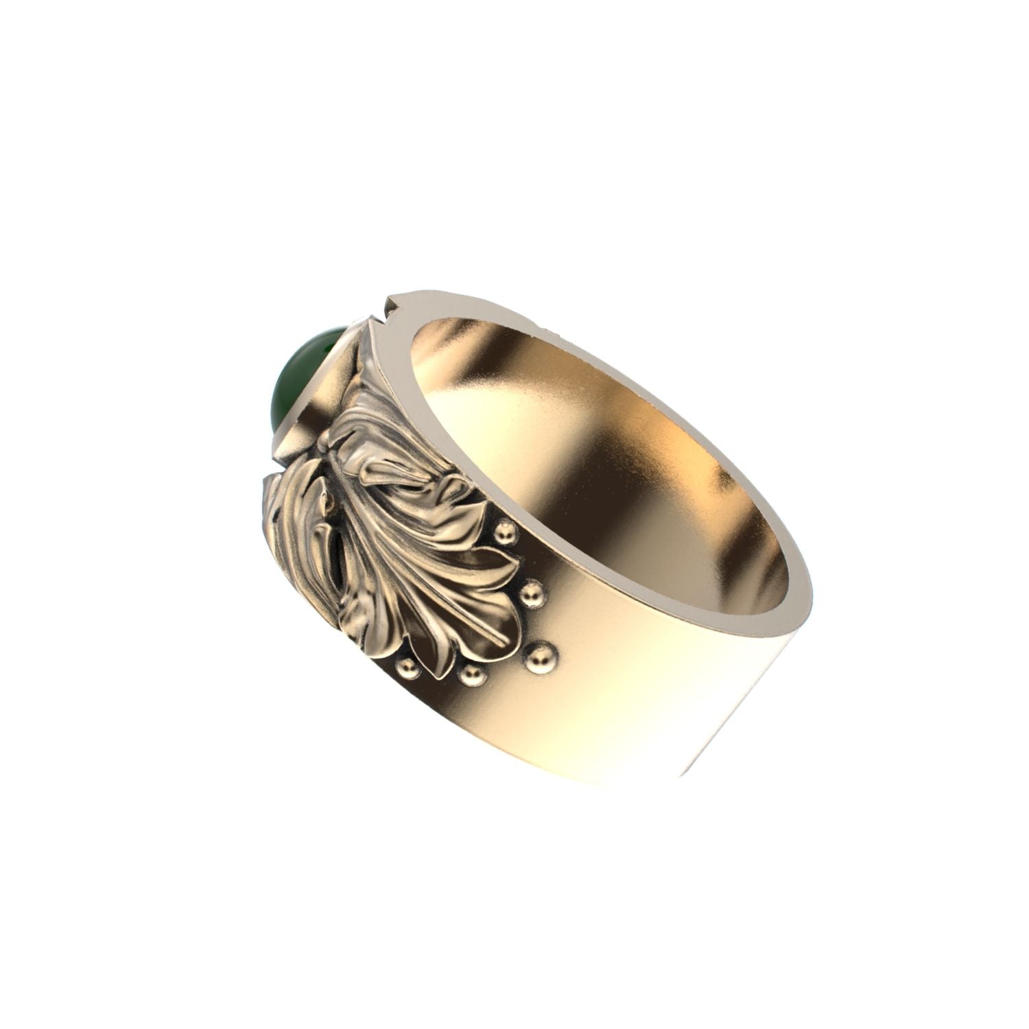 Court Filigree Ring - Jade - 9ct Gold - BeckonJewel