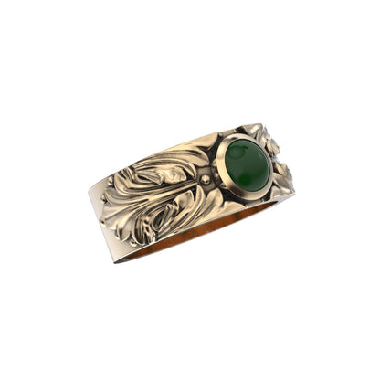 Court Filigree Ring - Jade - 9ct Gold