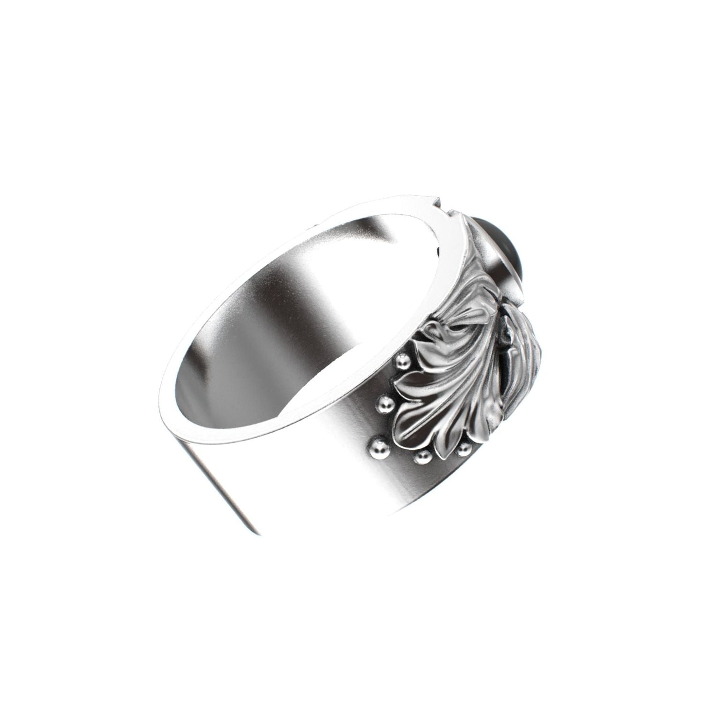 Court Filigree Ring - Onyx - 925 Silver - BeckonJewel