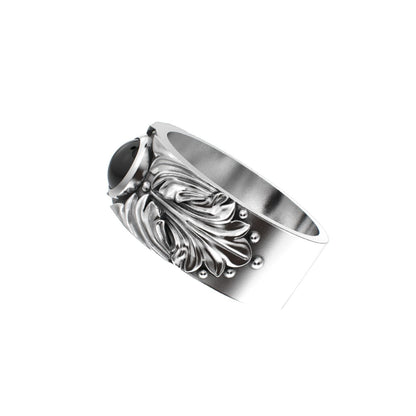 Court Filigree Ring - Onyx - 925 Silver - BeckonJewel