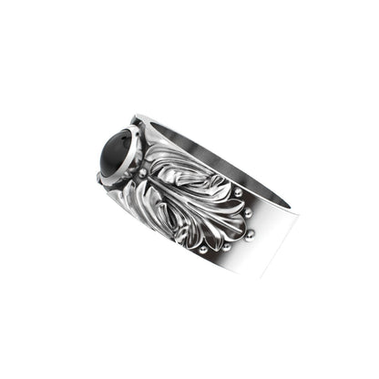 Court Filigree Ring - Onyx - 925 Silver - BeckonJewel