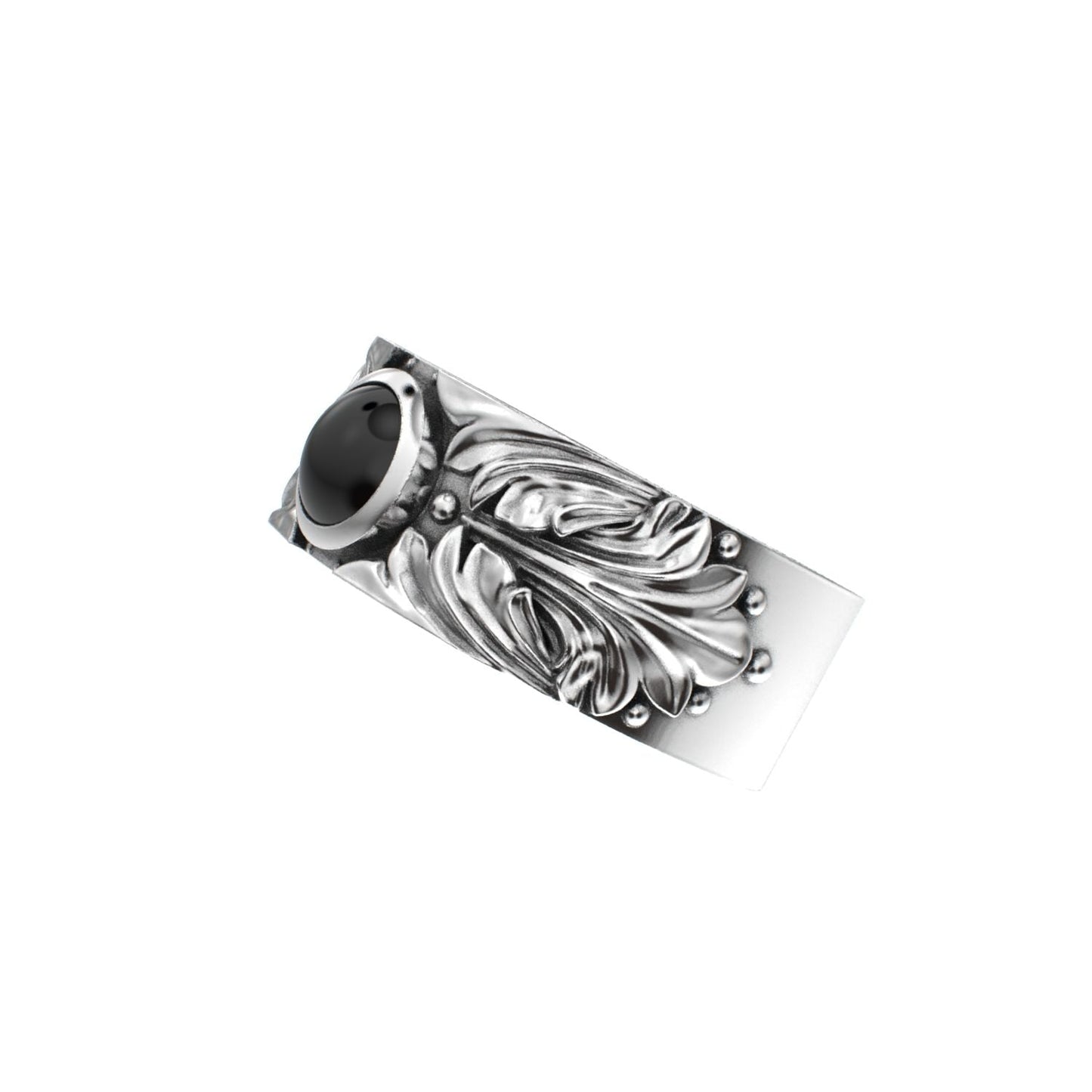 Court Filigree Ring - Onyx - 925 Silver - BeckonJewel