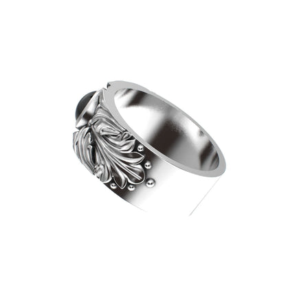 Court Filigree Ring - Onyx - 925 Silver - BeckonJewel