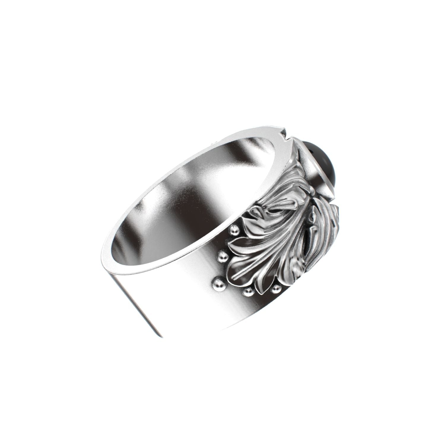 Court Filigree Ring - Onyx - 925 Silver - BeckonJewel