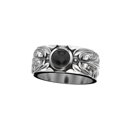 Court Filigree Ring - Onyx - 925 Silver - BeckonJewel