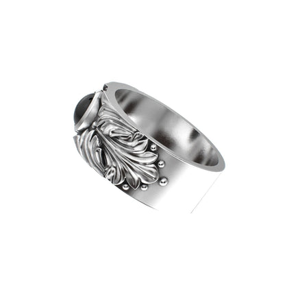 Court Filigree Ring - Onyx - 925 Silver - BeckonJewel