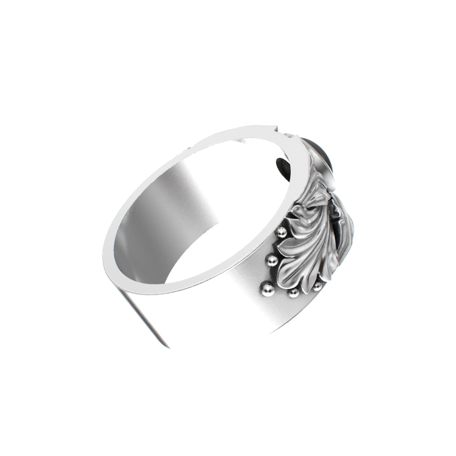 Court Filigree Ring - Onyx - 925 Silver - BeckonJewel