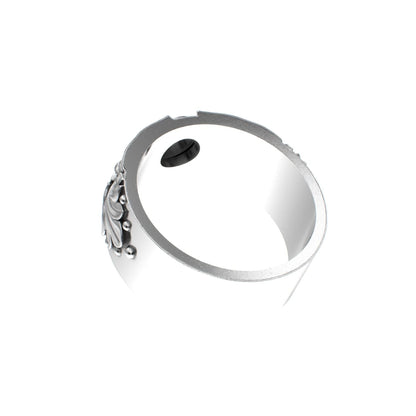 Court Filigree Ring - Onyx - 925 Silver - BeckonJewel