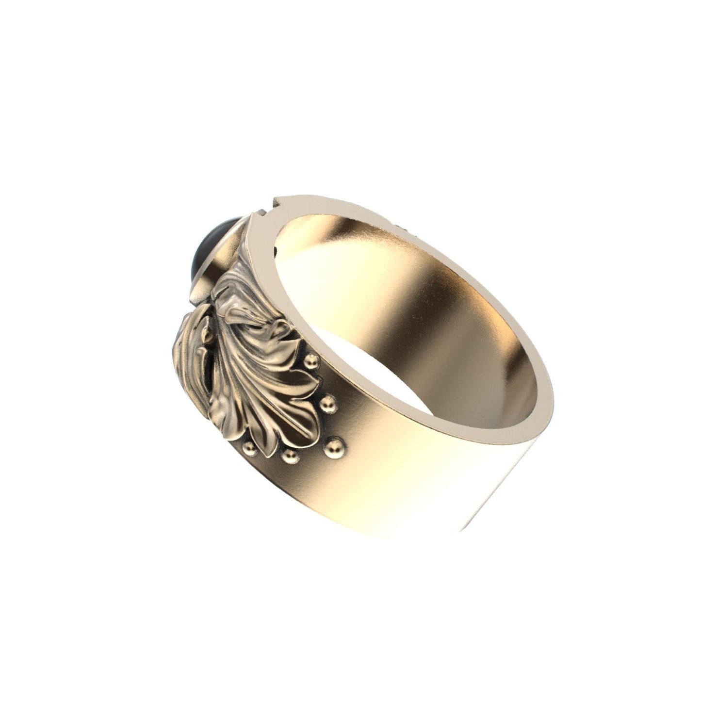 Court Filigree Ring - Onyx - 9ct Gold - BeckonJewel