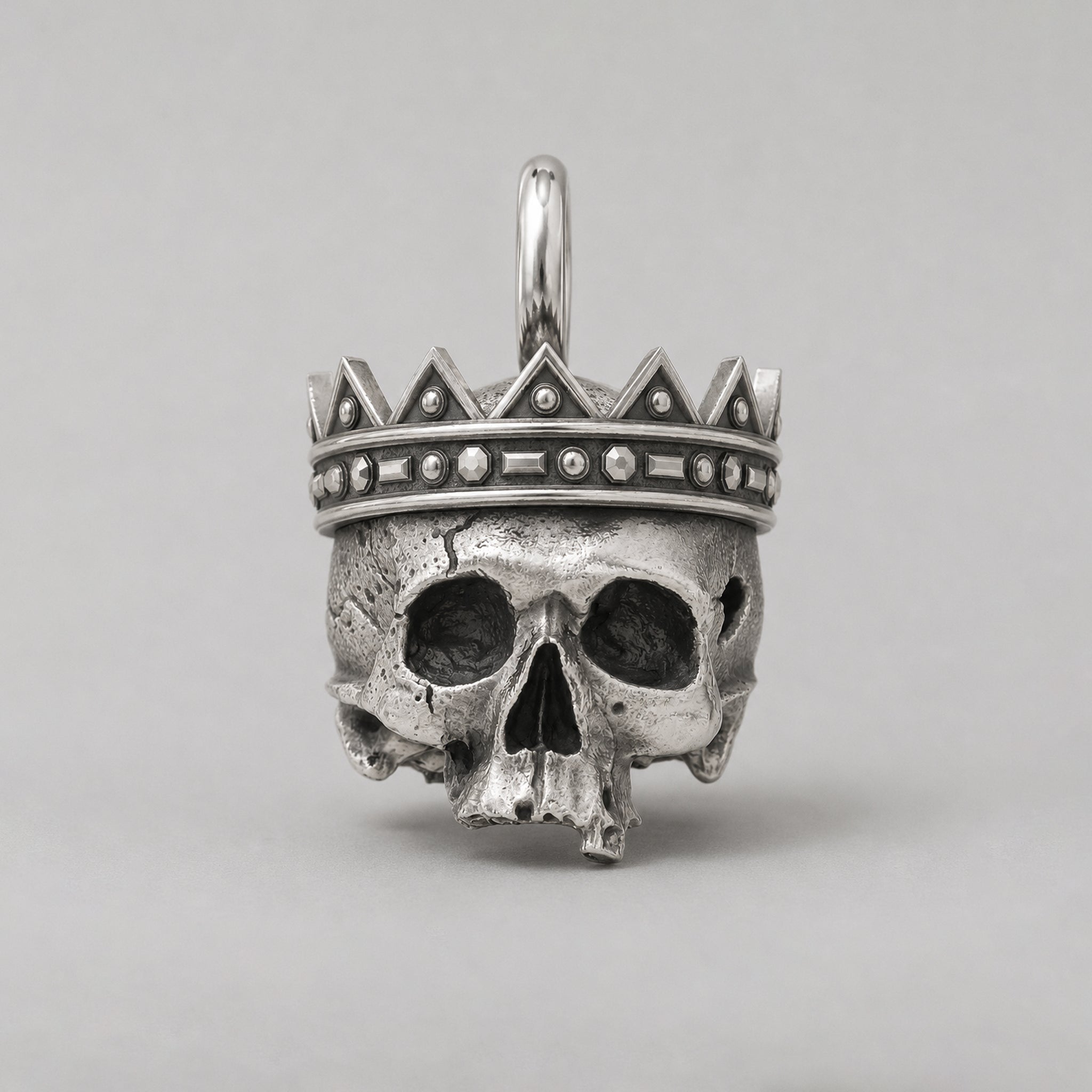 Crowned Skull Pendant | Handcrafted Solid Sterling Silver - BeckonJewel