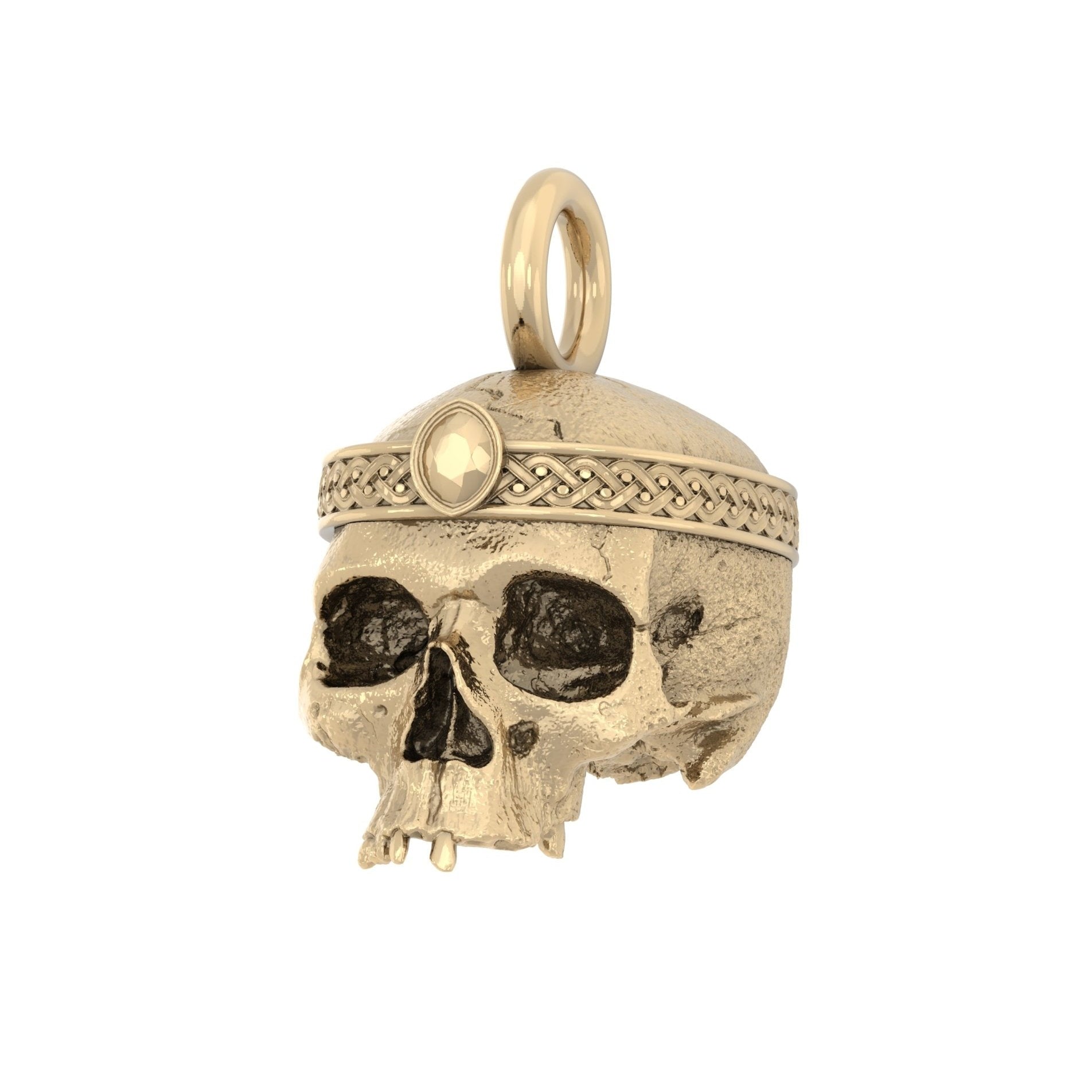 Deity's Doom Skull Pendant | Handcrafted Solid 9ct Yellow Gold - BeckonJewel