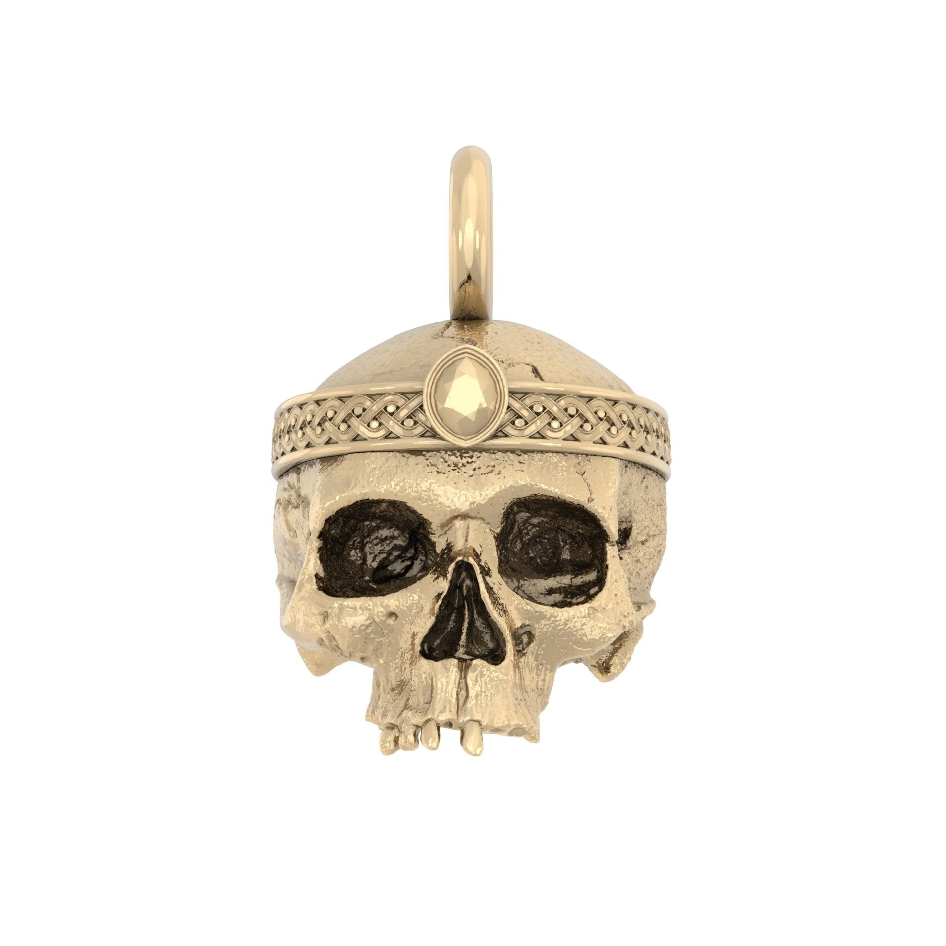 Deity's Doom Skull Pendant | Handcrafted Solid 9ct Yellow Gold - BeckonJewel