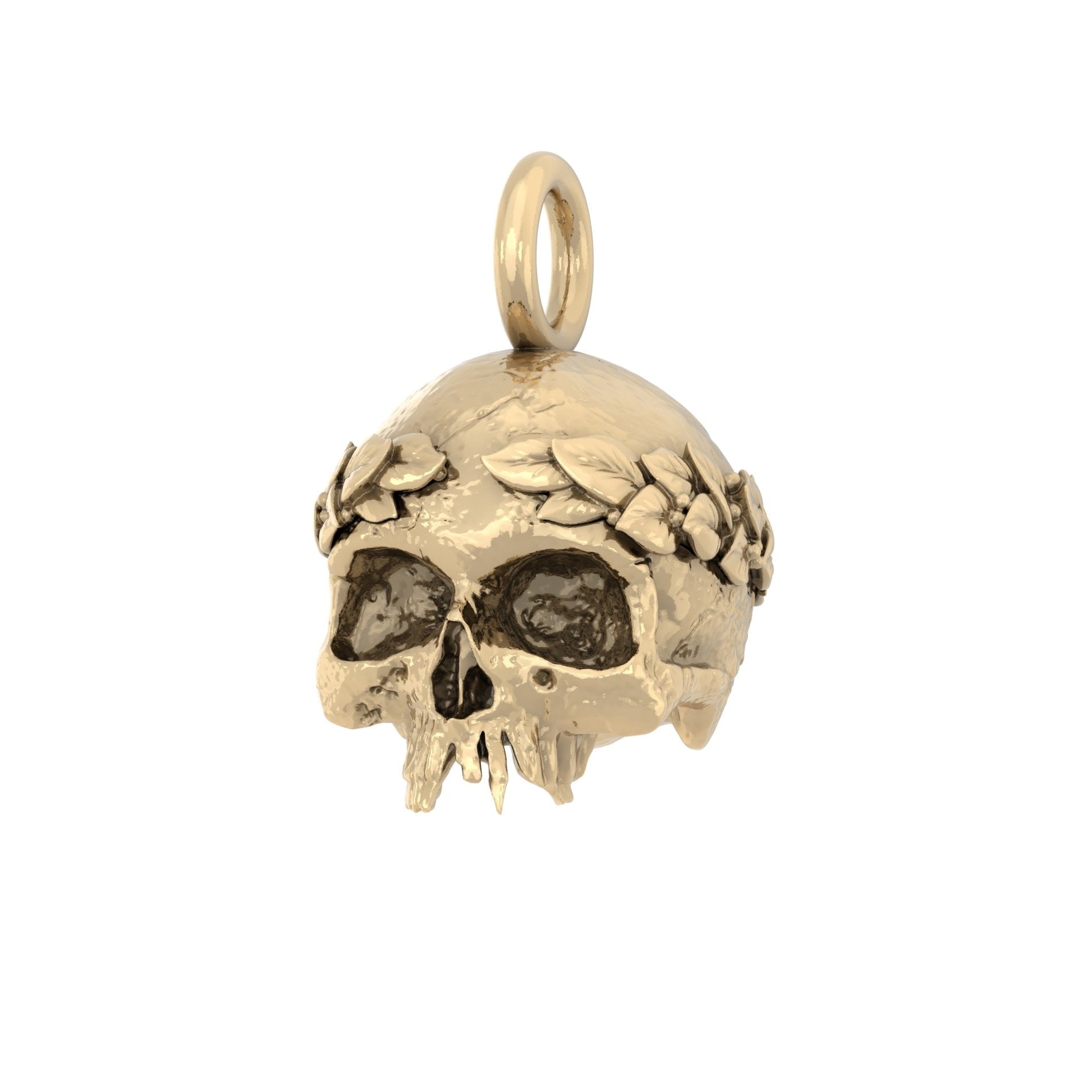 Fallen Empire Skull Pendant | Handcrafted Solid 9ct Yellow Gold - BeckonJewel