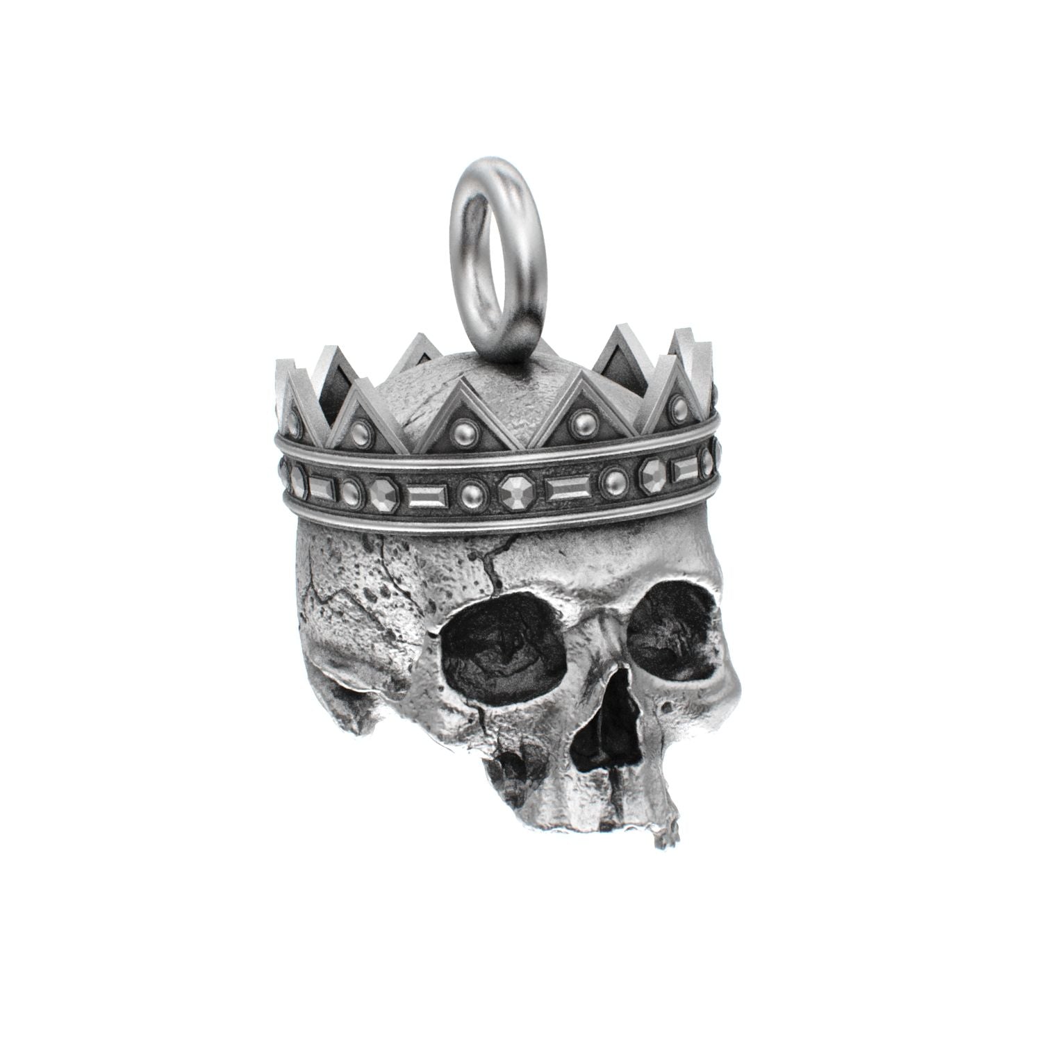 Fallen Kingdom - 925 Silver Crowned Skull Pendant - BeckonJewel