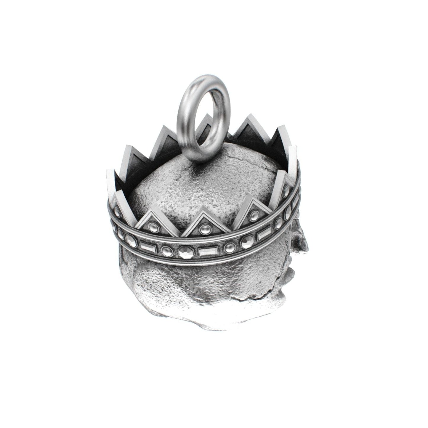 Fallen Kingdom - 925 Silver Crowned Skull Pendant - BeckonJewel