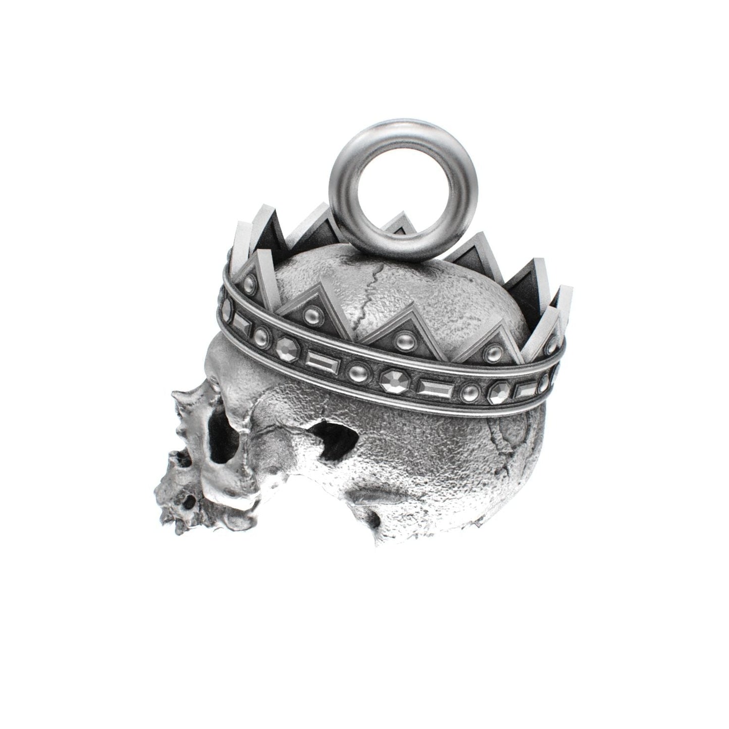 Fallen Kingdom - 925 Silver Crowned Skull Pendant - BeckonJewel