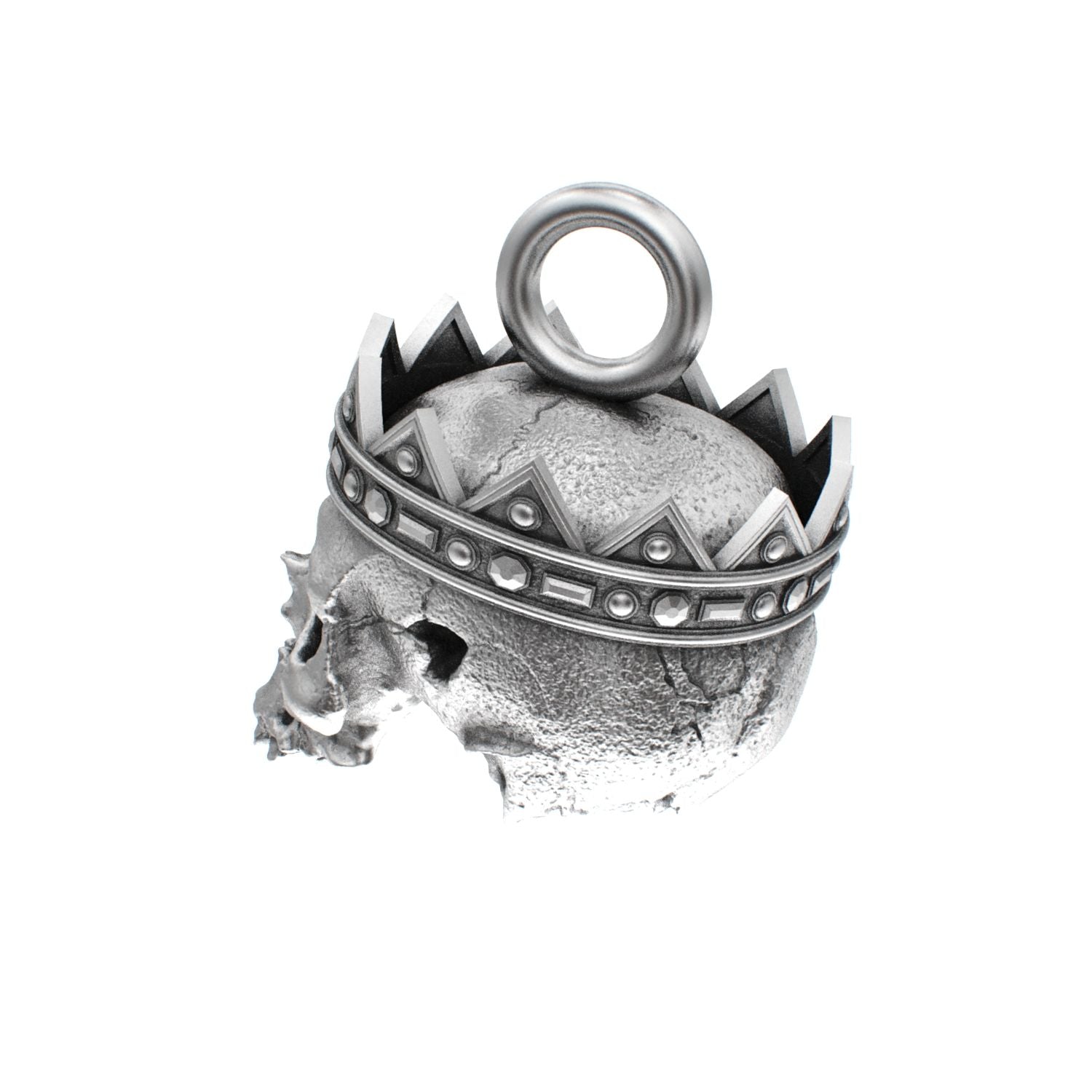 Fallen Kingdom - 925 Silver Crowned Skull Pendant - BeckonJewel