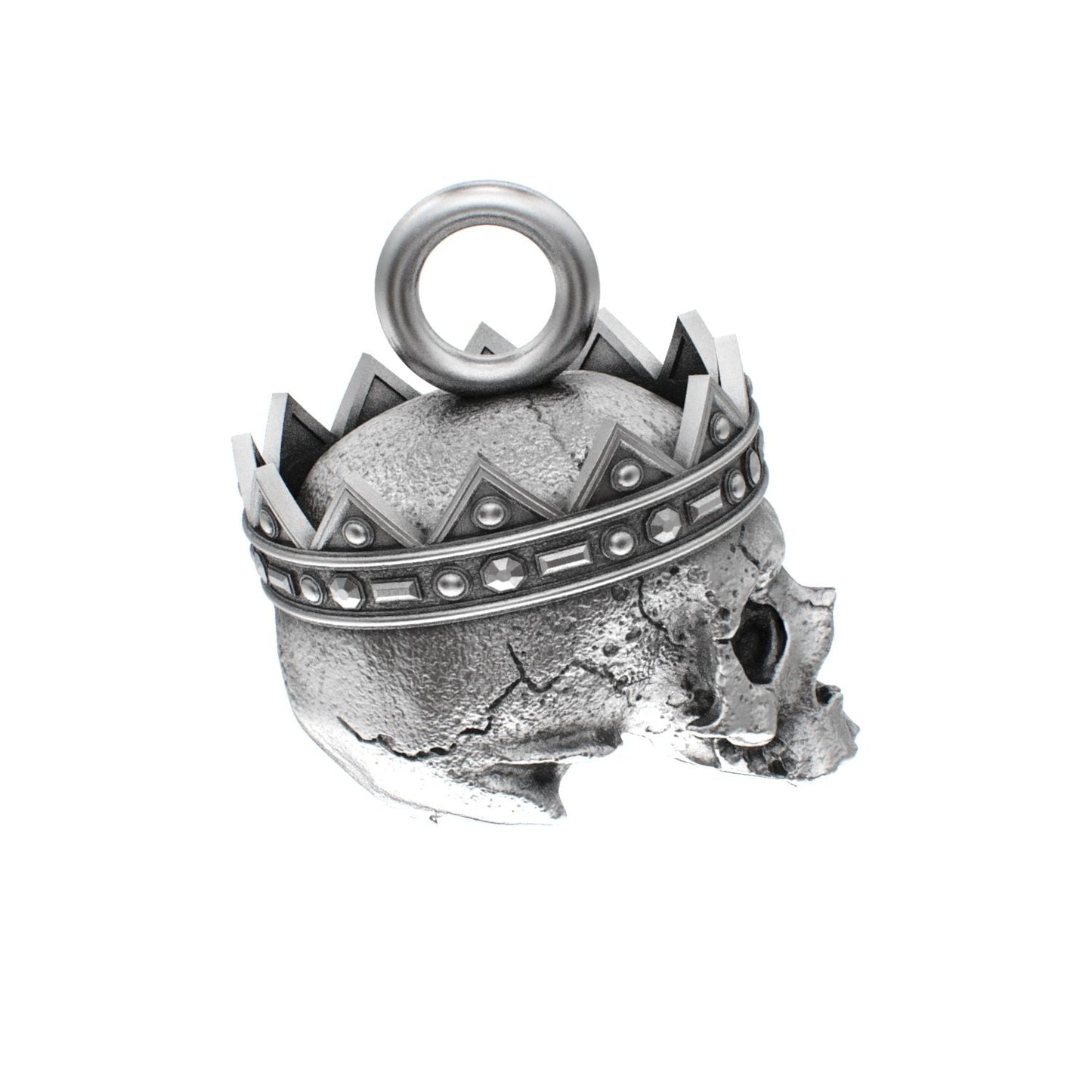 Fallen Kingdom - 925 Silver Crowned Skull Pendant - BeckonJewel