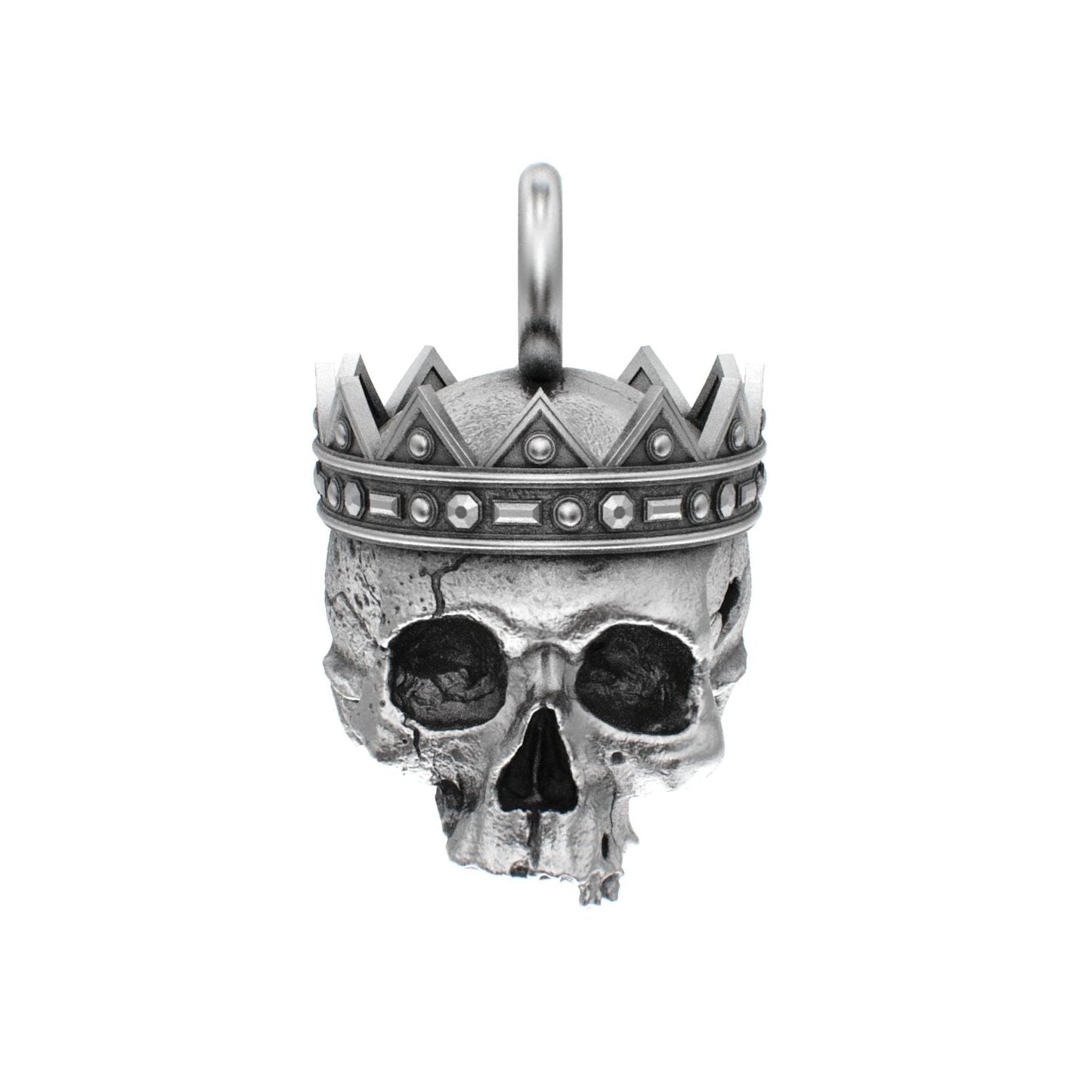 Fallen Kingdom - 925 Silver Crowned Skull Pendant - BeckonJewel