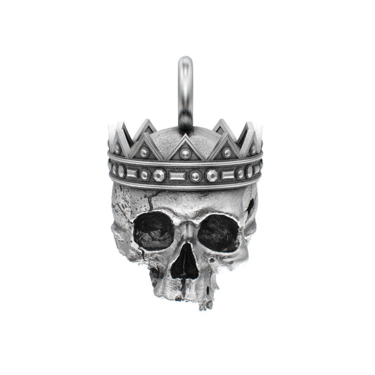 Fallen Kingdom - 925 Silver Crowned Skull Pendant - BeckonJewel