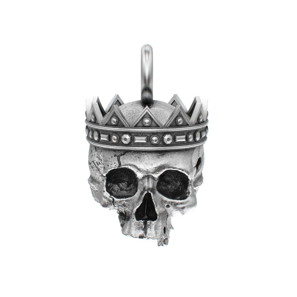 Fallen Kingdom - 925 Silver Crowned Skull Pendant - BeckonJewel