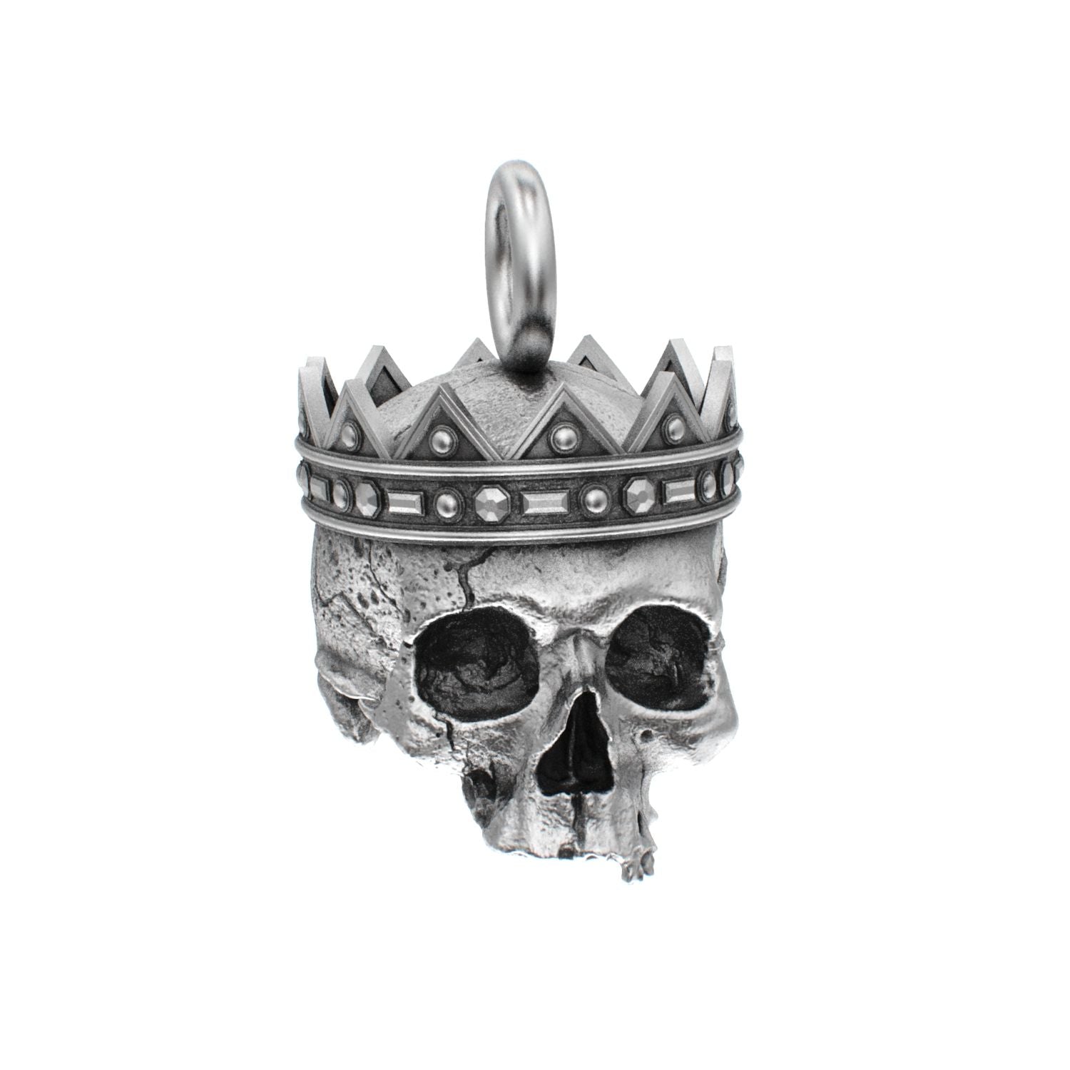 Fallen Kingdom - 925 Silver Crowned Skull Pendant - BeckonJewel