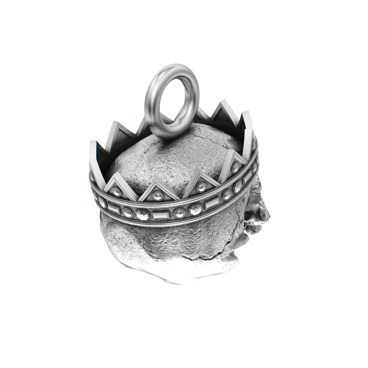 Fallen Kingdom - 925 Silver Crowned Skull Pendant - BeckonJewel