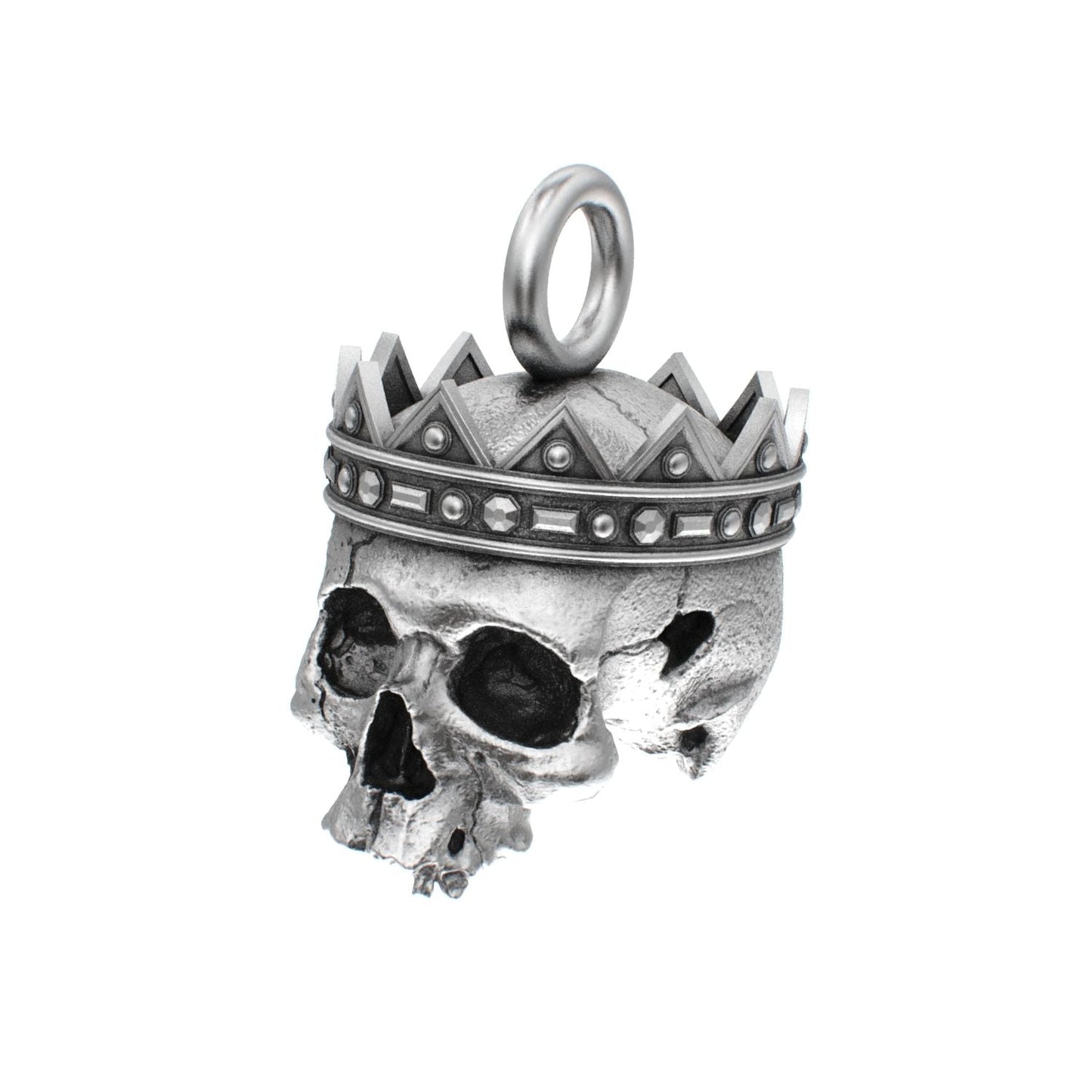 Fallen Kingdom - 925 Silver Crowned Skull Pendant - BeckonJewel