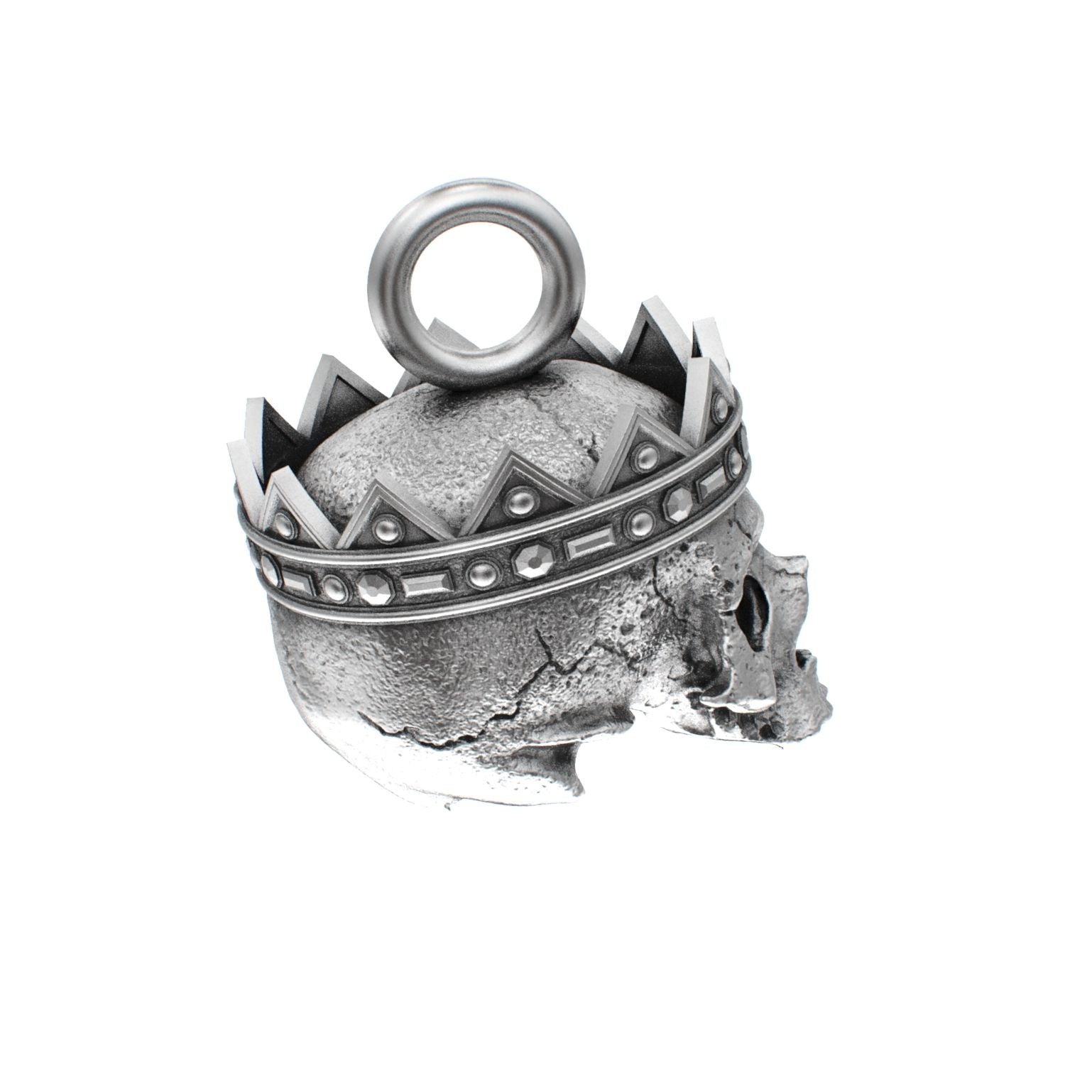 Fallen Kingdom - 925 Silver Crowned Skull Pendant - BeckonJewel