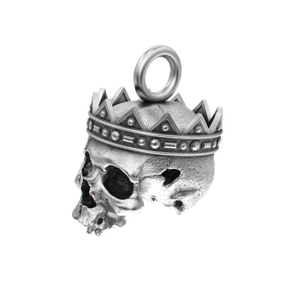 Fallen Kingdom - 925 Silver Crowned Skull Pendant - BeckonJewel