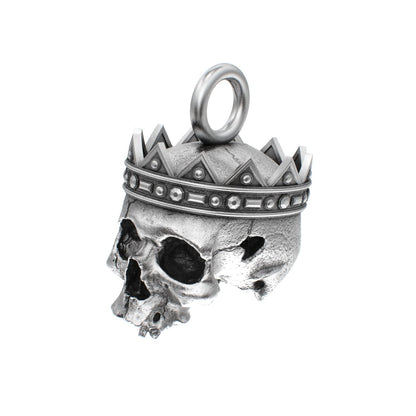 Fallen Kingdom - 925 Silver Crowned Skull Pendant - BeckonJewel