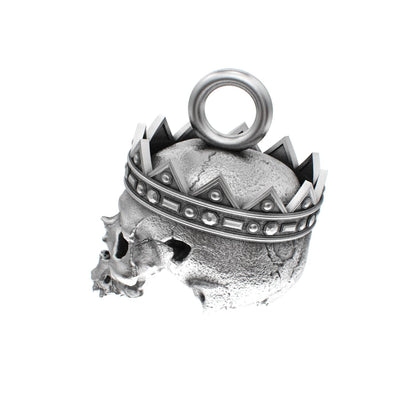 Fallen Kingdom - 925 Silver Crowned Skull Pendant - BeckonJewel