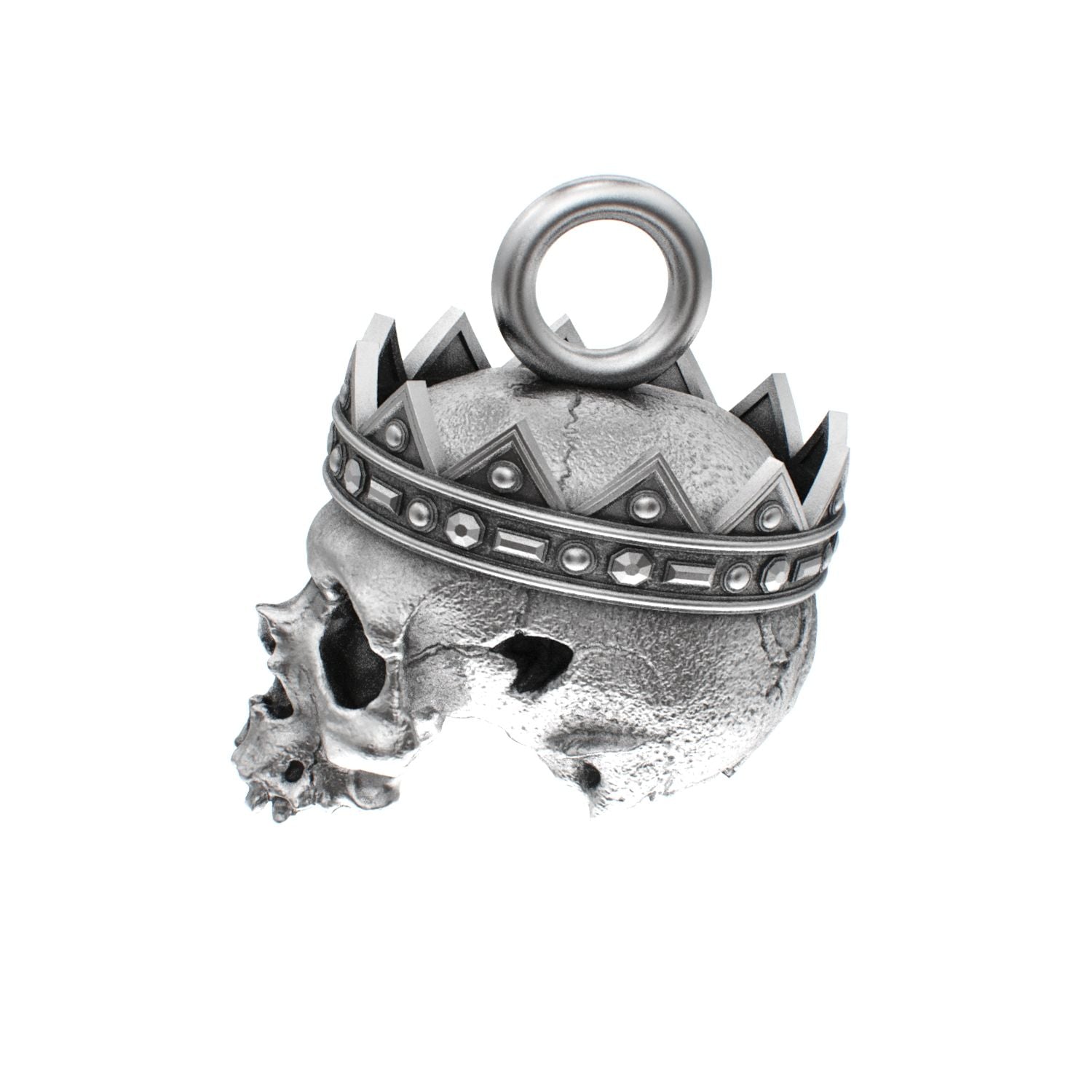 Fallen Kingdom - 925 Silver Crowned Skull Pendant - BeckonJewel