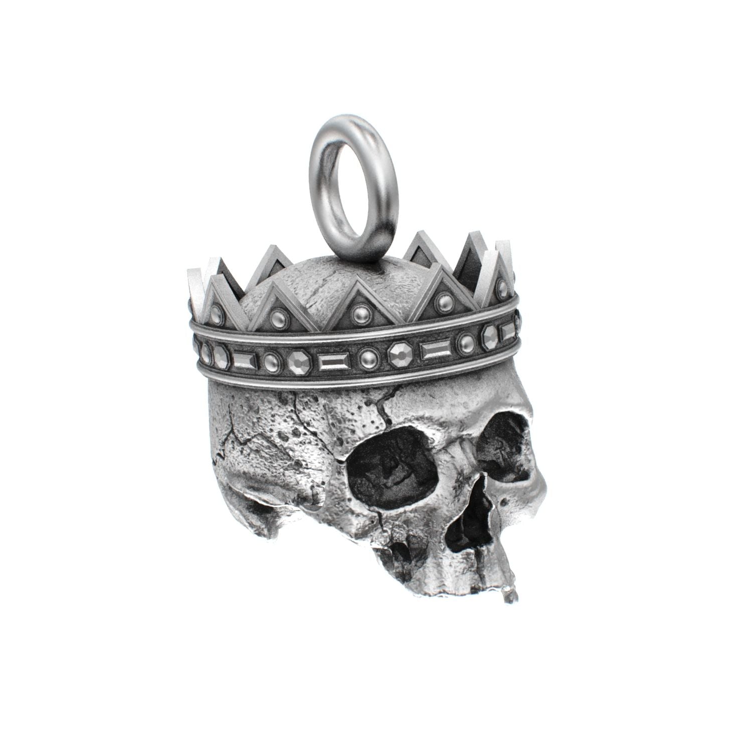 Fallen Kingdom - 925 Silver Crowned Skull Pendant - BeckonJewel