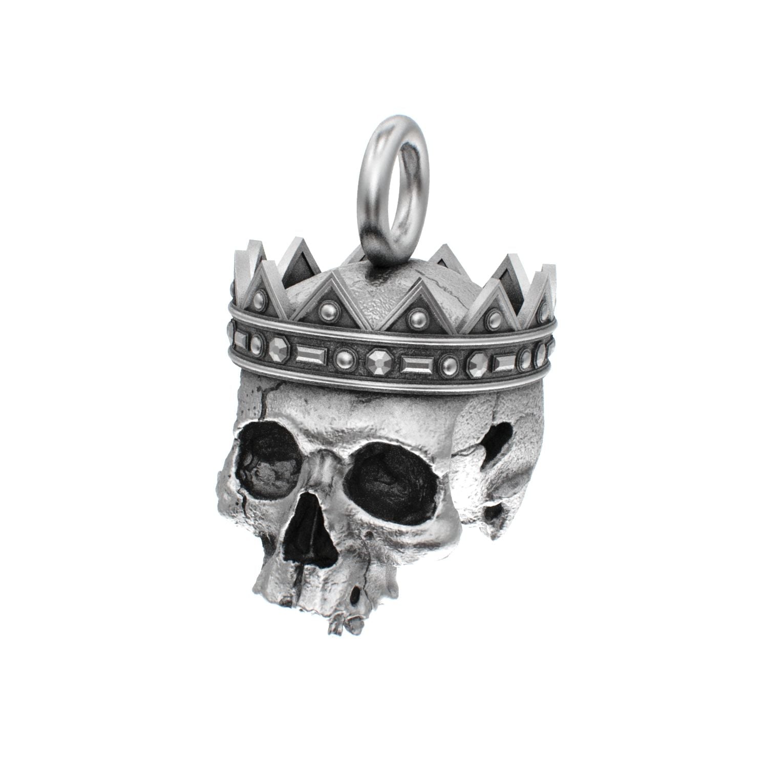 Fallen Kingdom - 925 Silver Crowned Skull Pendant - BeckonJewel