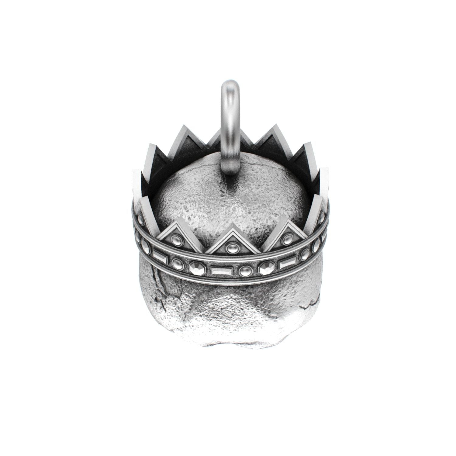 Fallen Kingdom - 925 Silver Crowned Skull Pendant - BeckonJewel