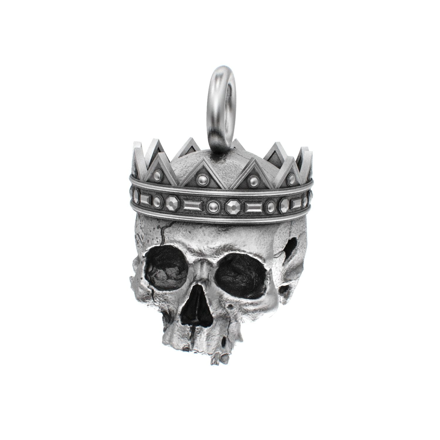 Fallen Kingdom - 925 Silver Crowned Skull Pendant - BeckonJewel