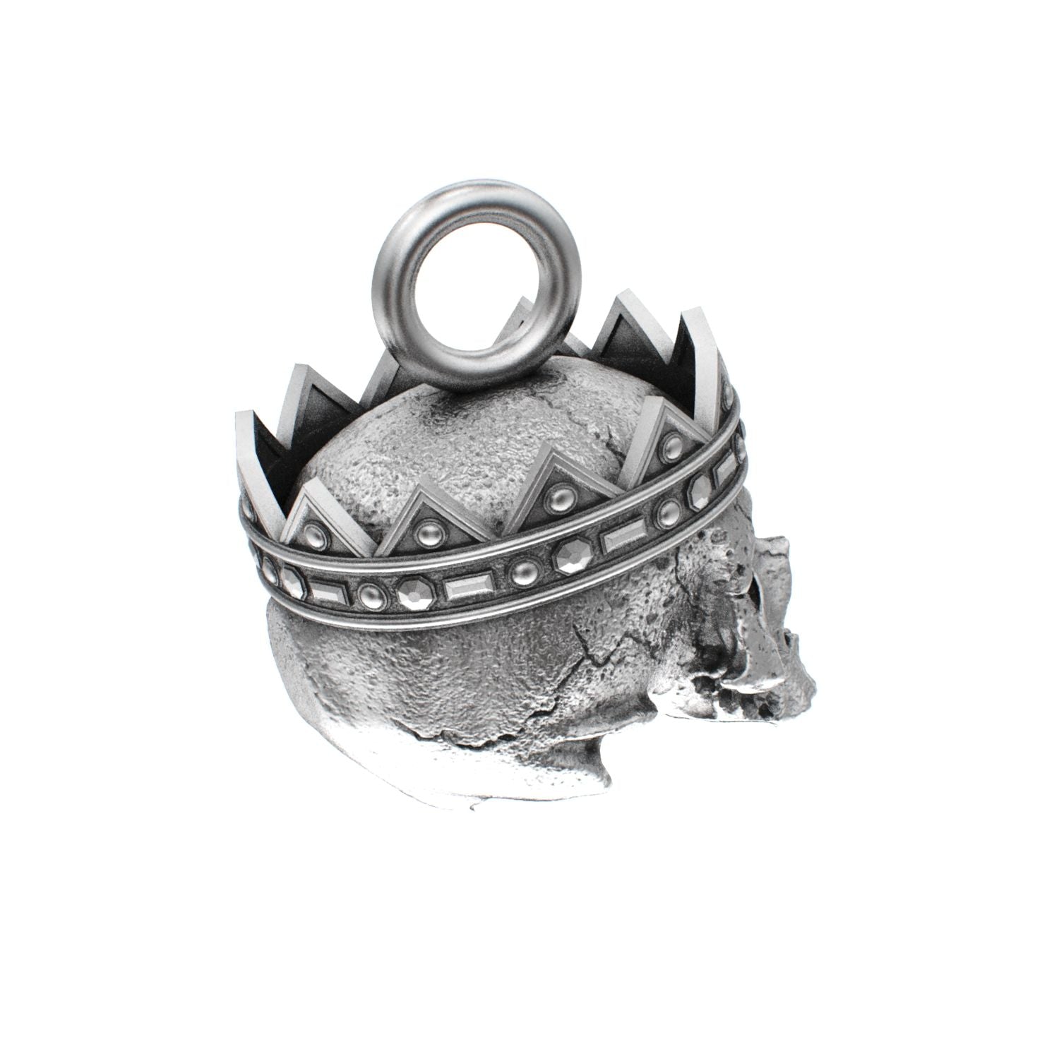 Fallen Kingdom - 925 Silver Crowned Skull Pendant - BeckonJewel