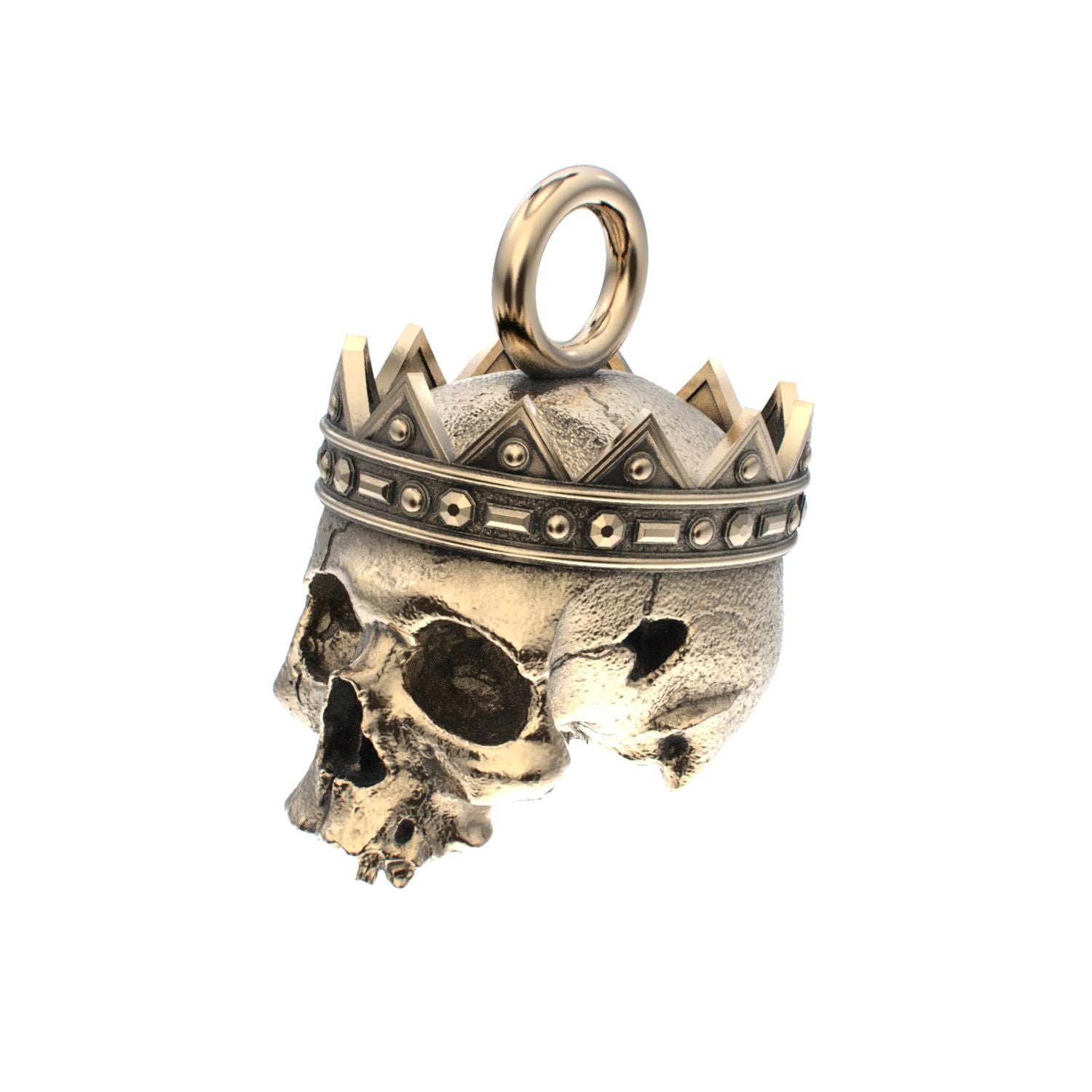 Fallen Kingdom - 9ct Gold Crowned Skull Pendant - BeckonJewel