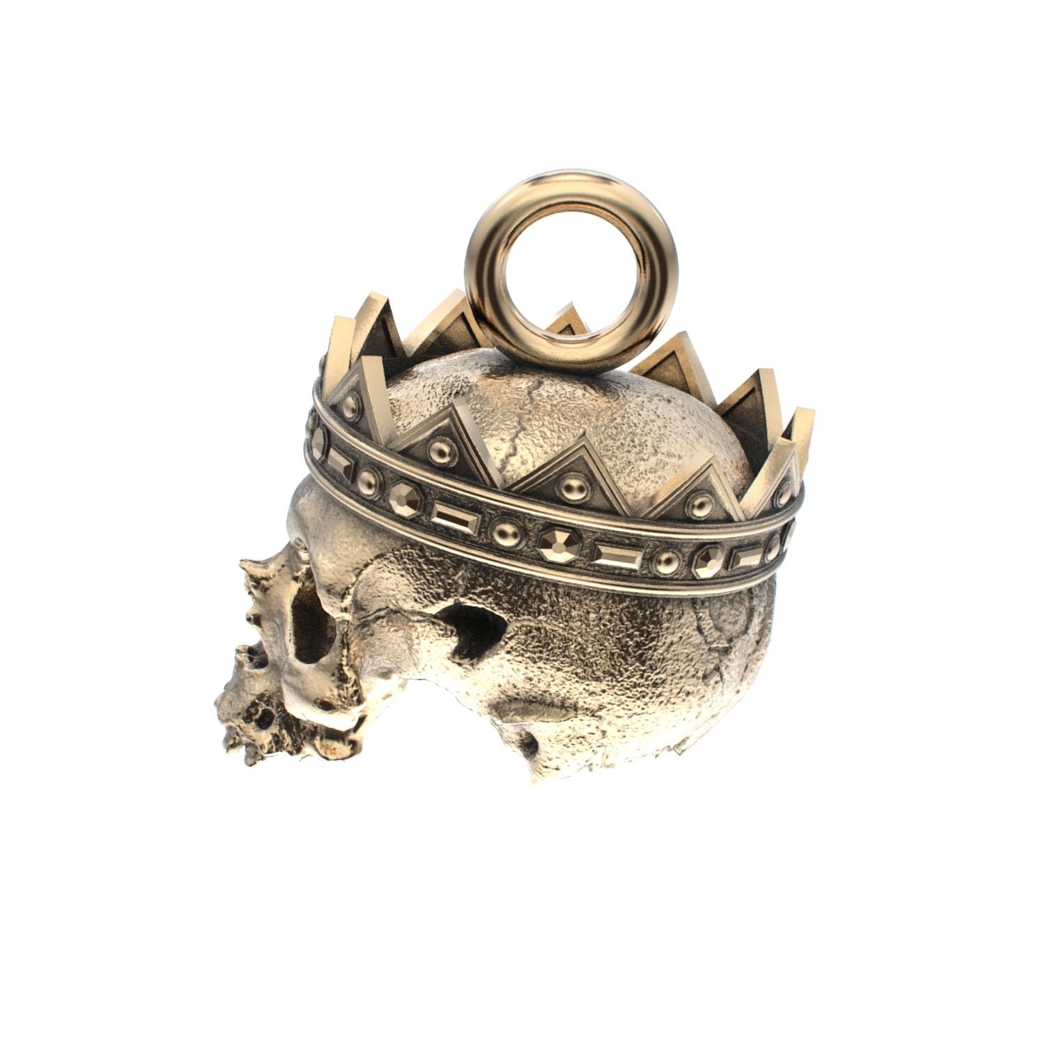 Fallen Kingdom - 9ct Gold Crowned Skull Pendant - BeckonJewel