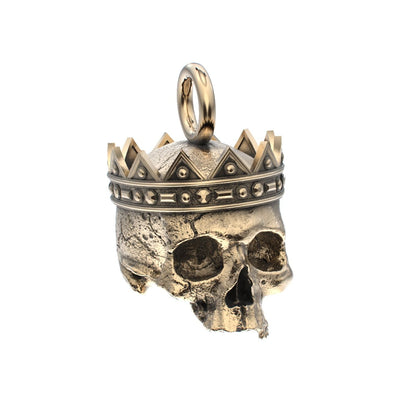 Fallen Kingdom - 9ct Gold Crowned Skull Pendant - BeckonJewel