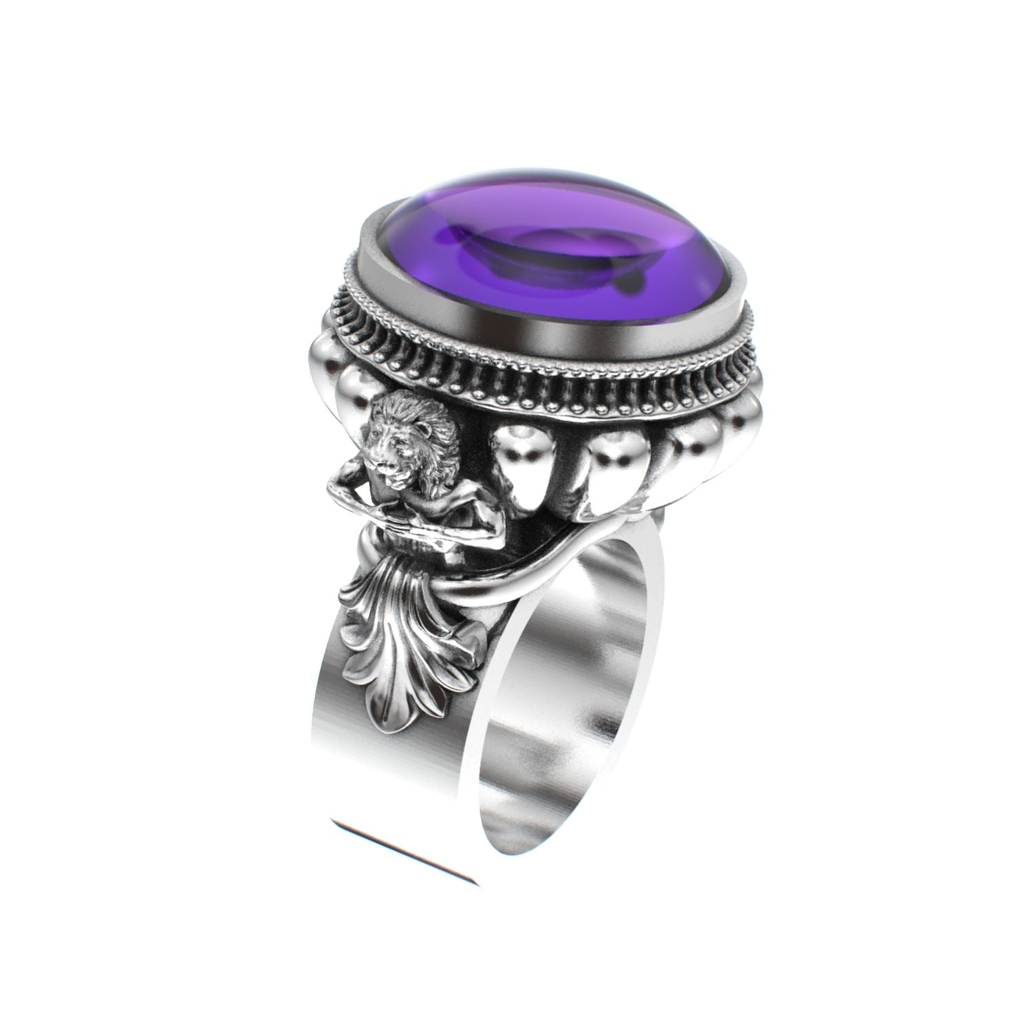 Herculean Ring - Amethyst - 925 Silver - BeckonJewel