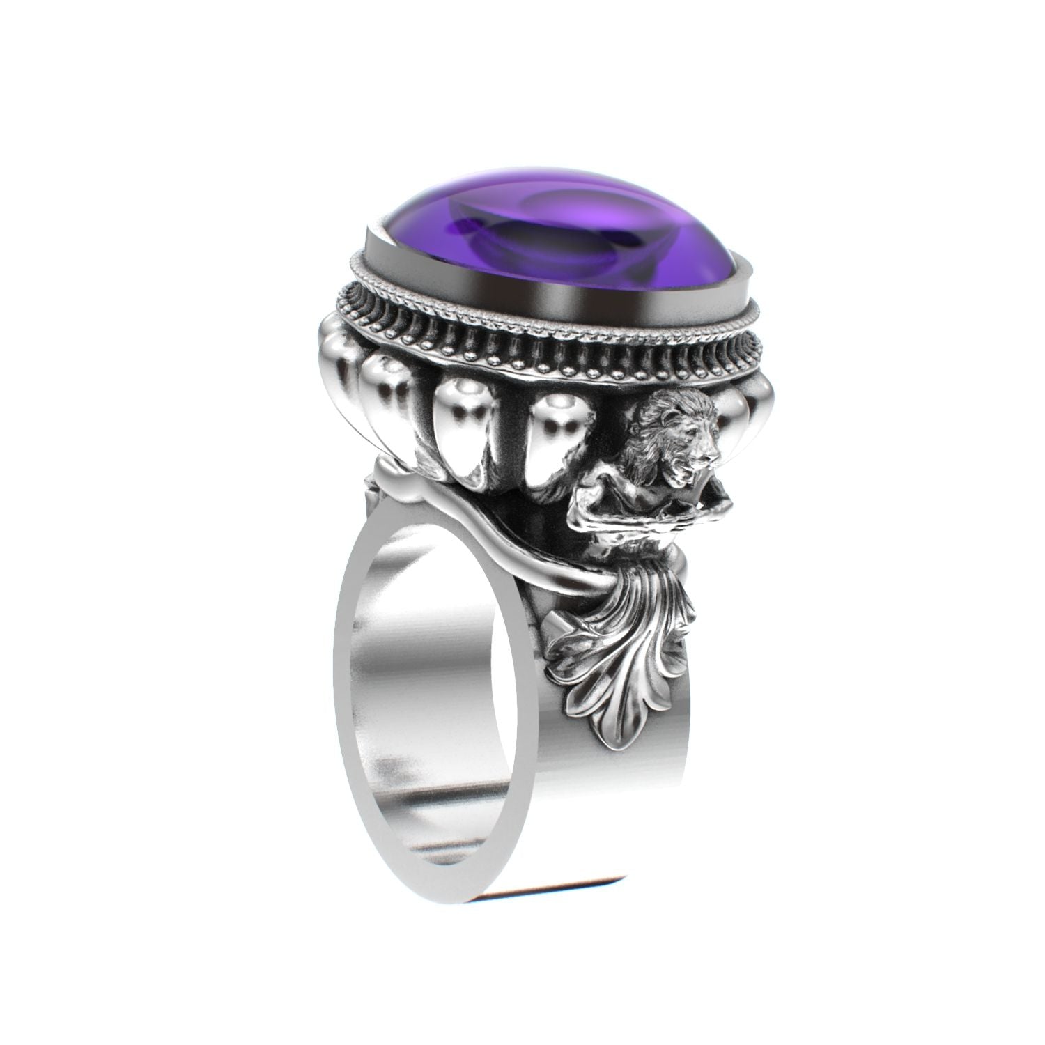 Herculean Ring - Amethyst - 925 Silver - BeckonJewel