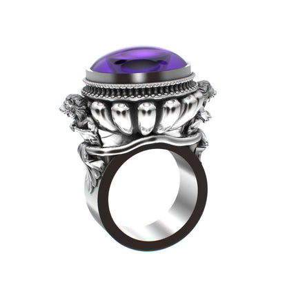 Herculean Ring - Amethyst - 925 Silver - BeckonJewel