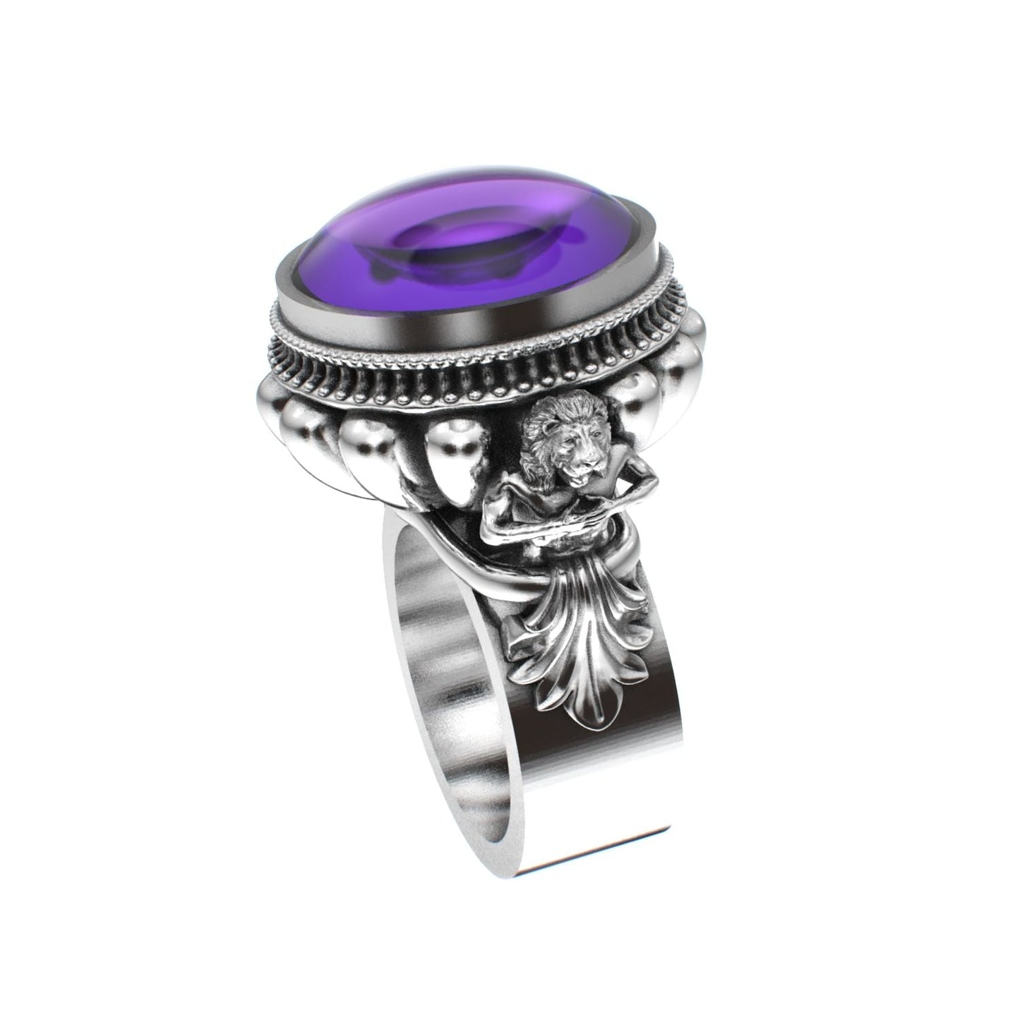 Herculean Ring - Amethyst - 925 Silver - BeckonJewel