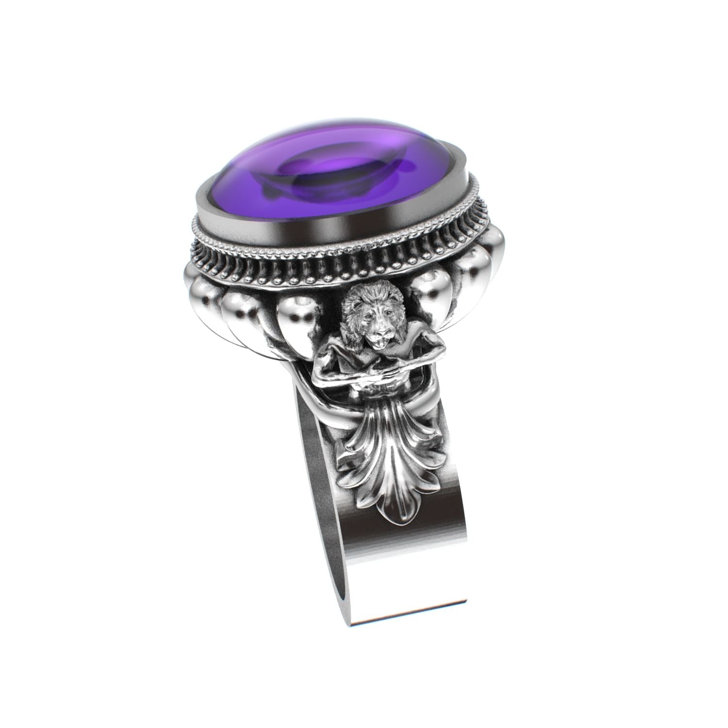 Herculean Ring - Amethyst - 925 Silver - BeckonJewel