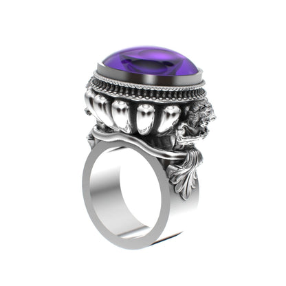 Herculean Ring - Amethyst - 925 Silver - BeckonJewel