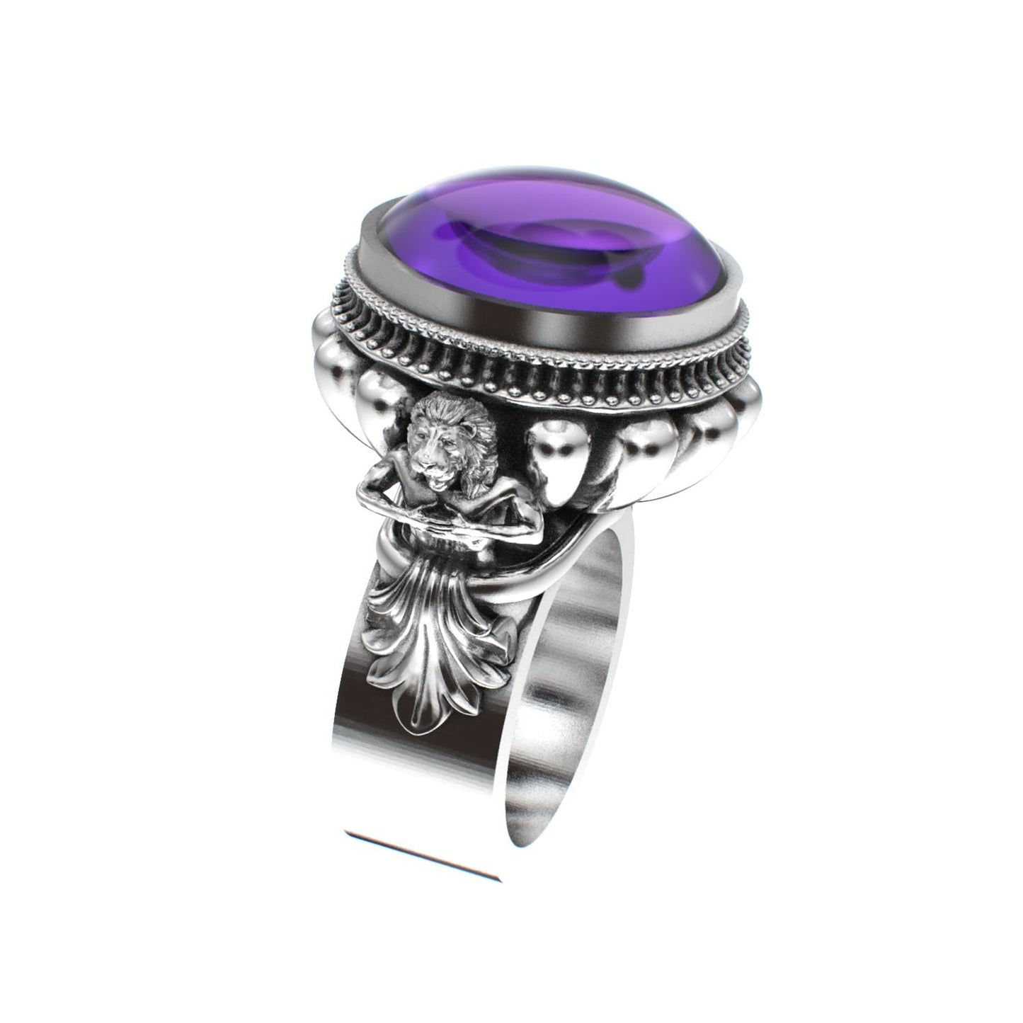 Herculean Ring - Amethyst - 925 Silver - BeckonJewel